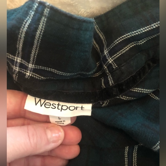 Westport blouse Women’s size large top green fall clothing button down - Picture 6 of 10